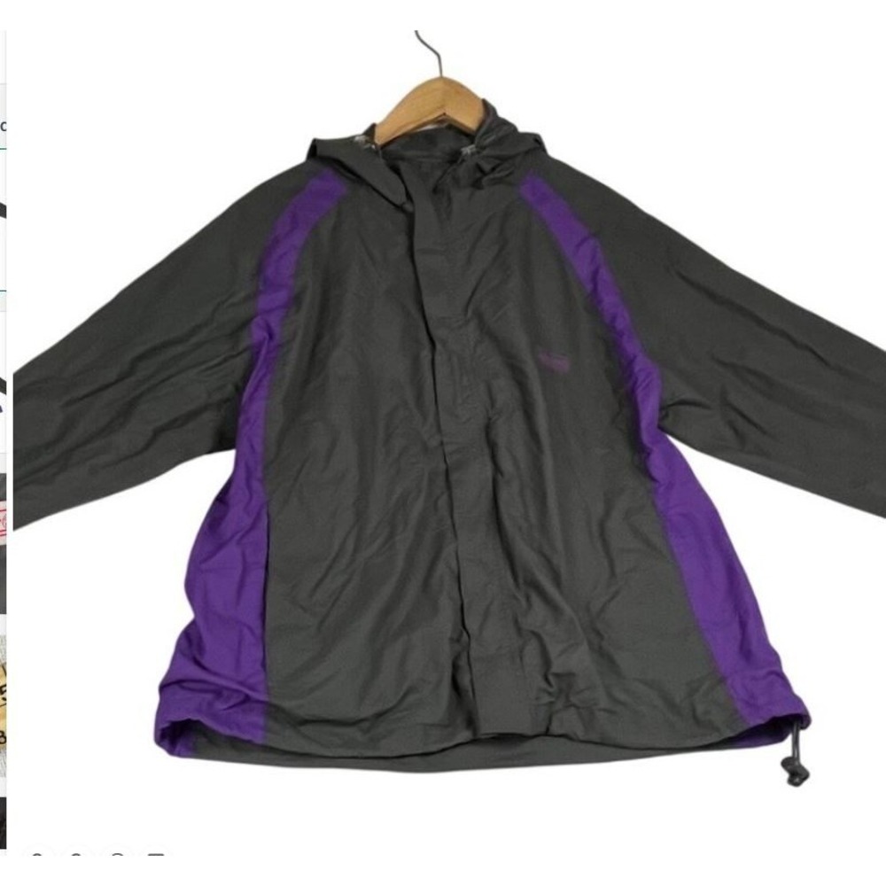 Coleman Gray Purple Hooded Windbreaker Jacket Mesh Lined Size S/M 8695